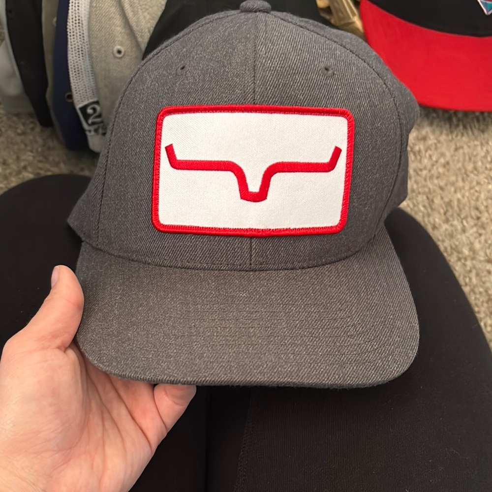 Gray Cap with Red and White Logo
